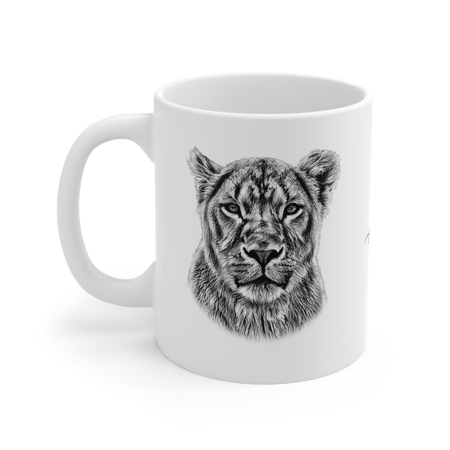 B&W Lioness Mug