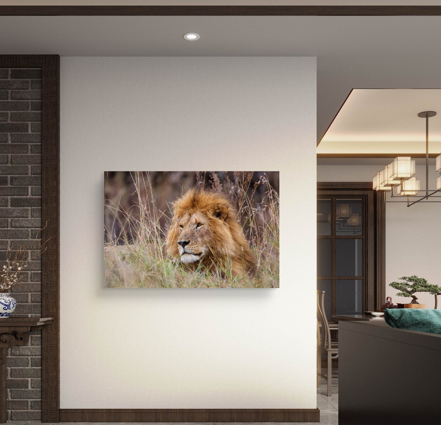 Lion Silk Poster