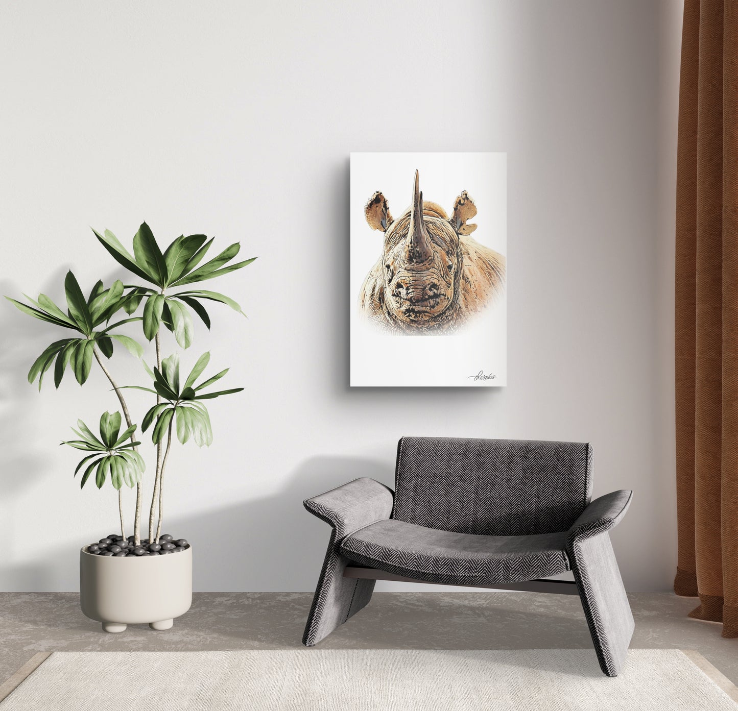 Rhino Canvas Print 2