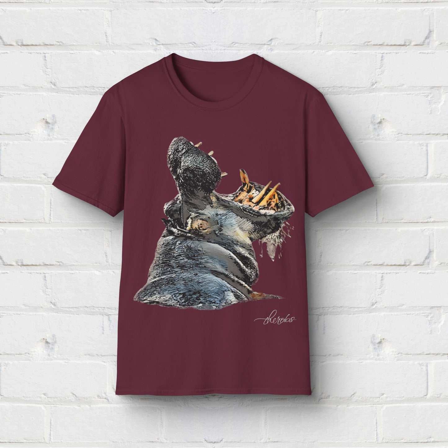 Colour Hippo Cotton Unisex T-Shirt
