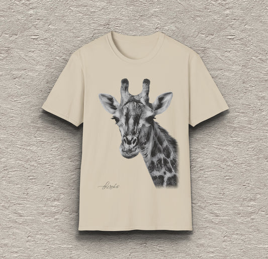 B&W Giraffe Cotton Unisex T-Shirt