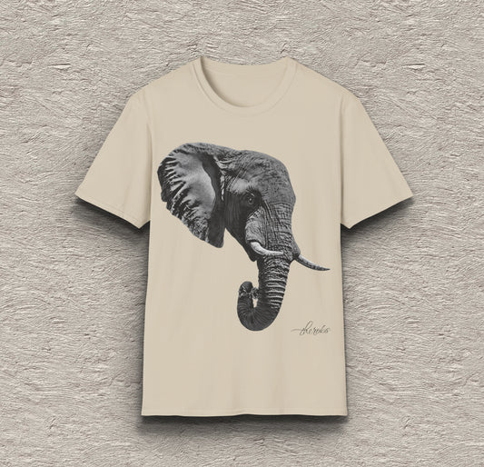 B&W Elephant Cotton Unisex T-Shirt II