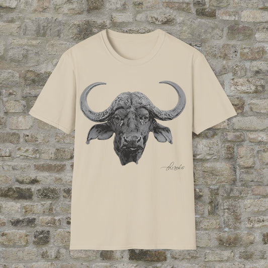 B&W Cape Buffalo Cotton Unisex T-Shirt