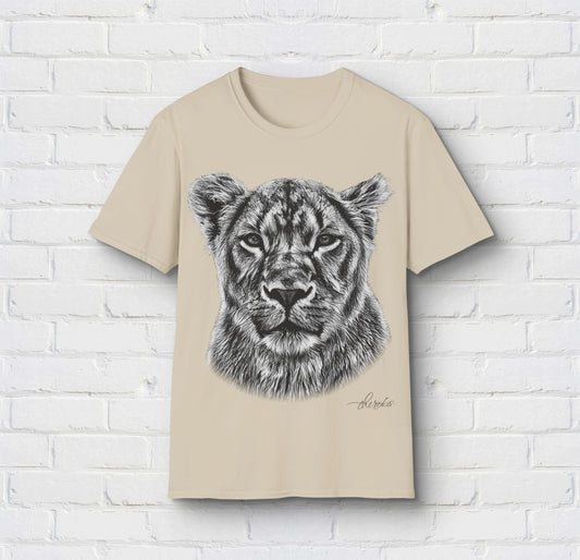 B&W Lioness Cotton Unisex T-Shirt