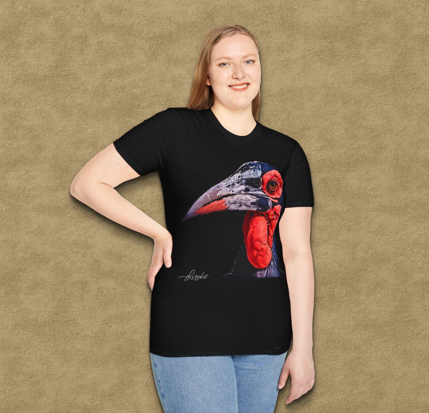 Colour African Hornbill Cotton Unisex T-Shirt