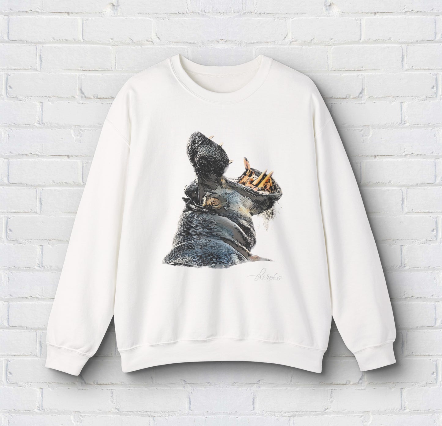 Colour Hippo Unisex Gildan Sweatshirt