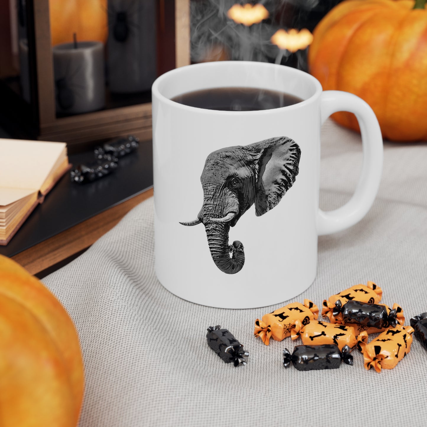 B&W Elephant Mug 2