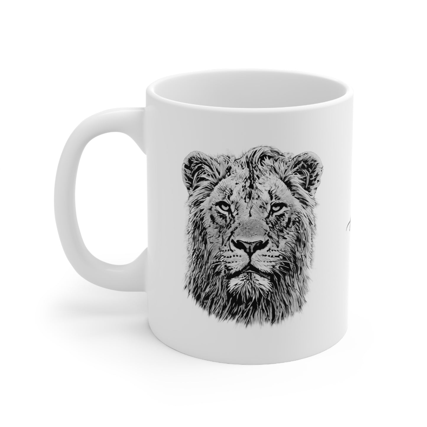 B&W Lion Mug