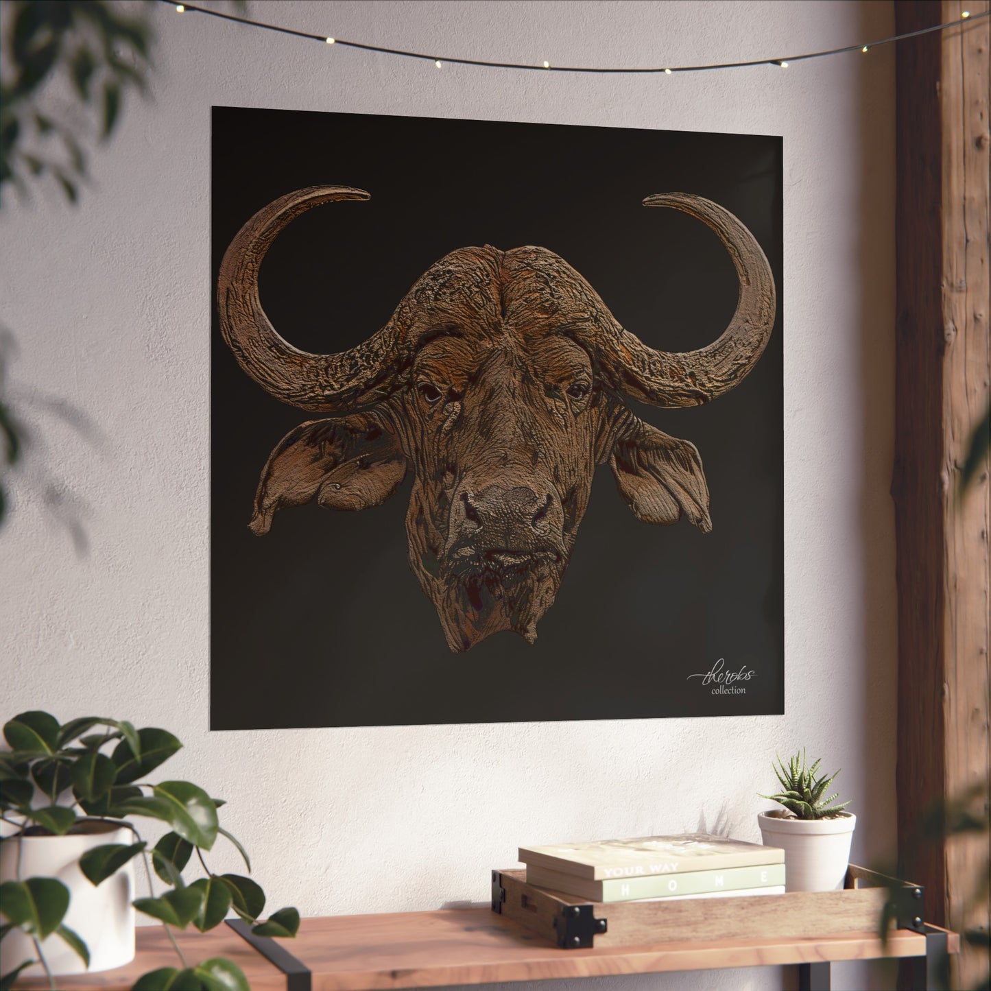 Cape Buffalo Fine Art Giclée Black Poster