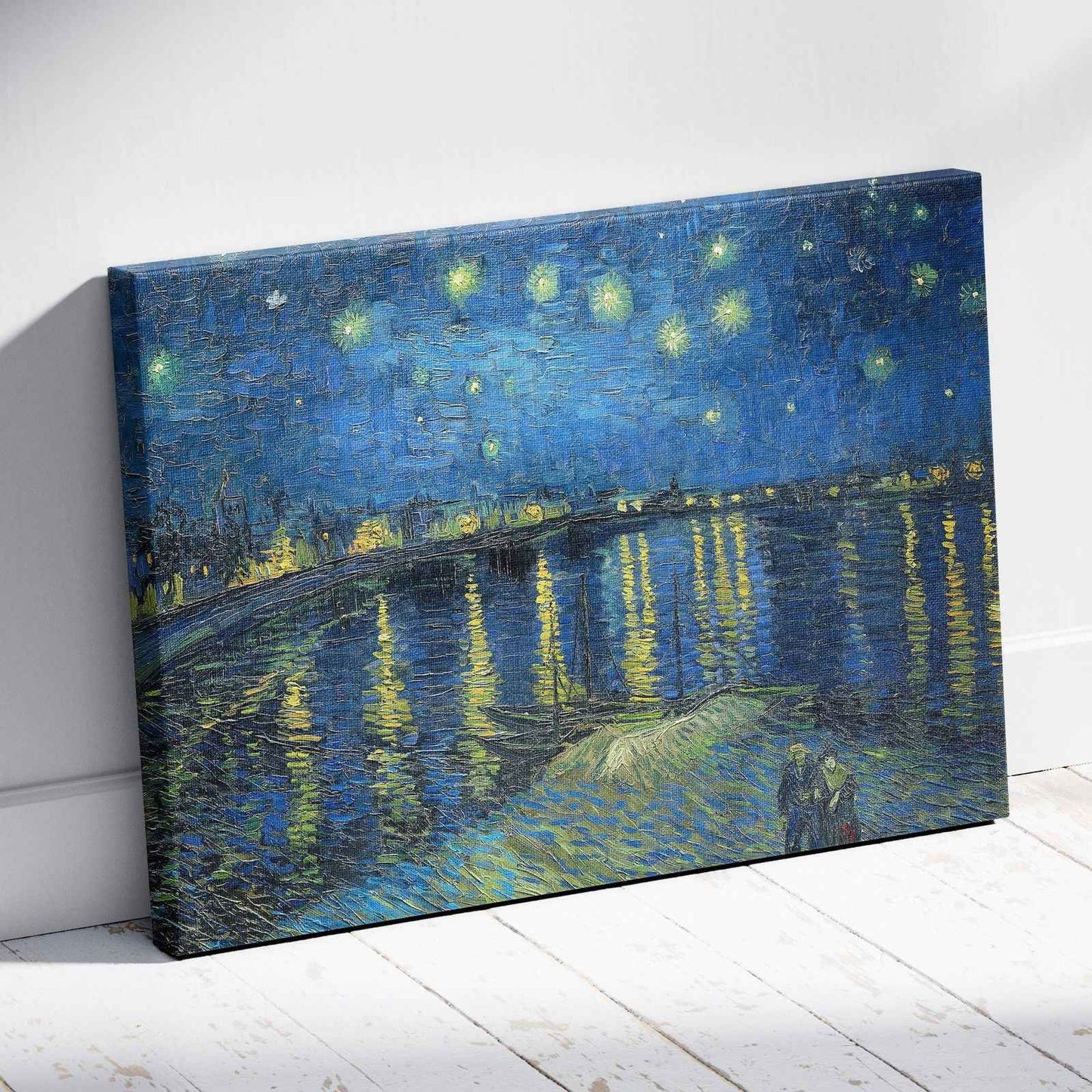 Starry Night Over the Rhone - Vincent van Gogh - Framed Canvas Wall Art Print-2