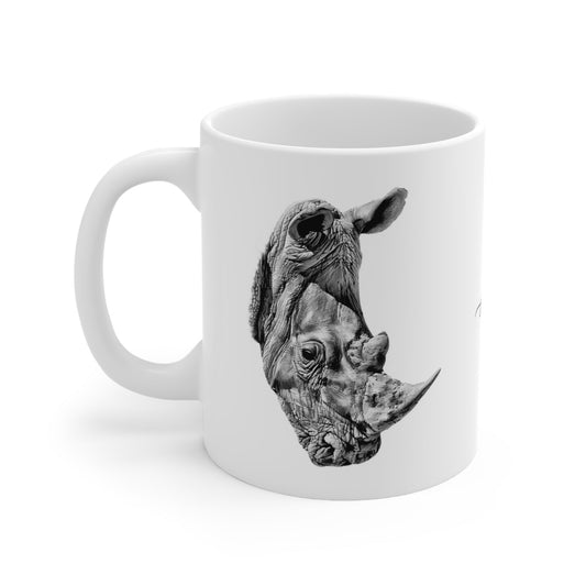 B&W Rhino Mug - HD Printing