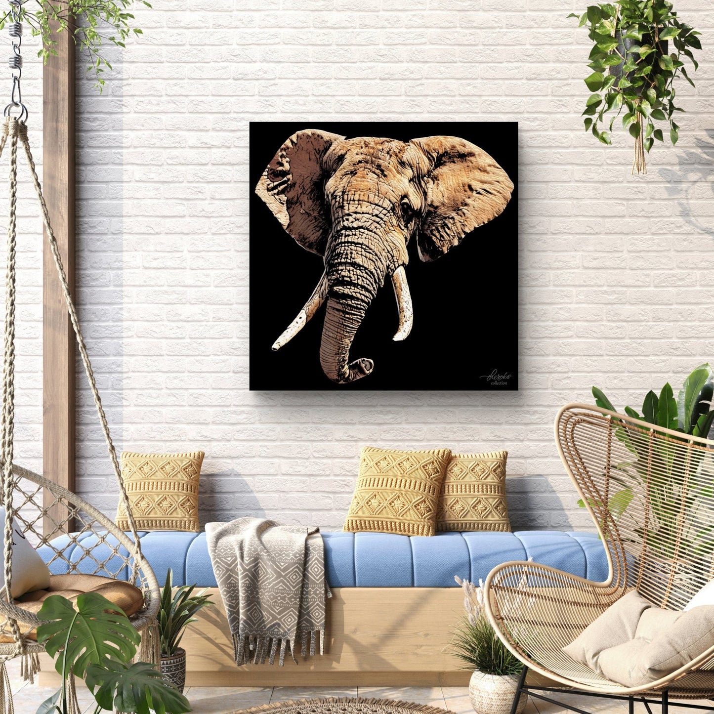 Elephant Fine Art Giclée Matte Black Poster - HD Printing