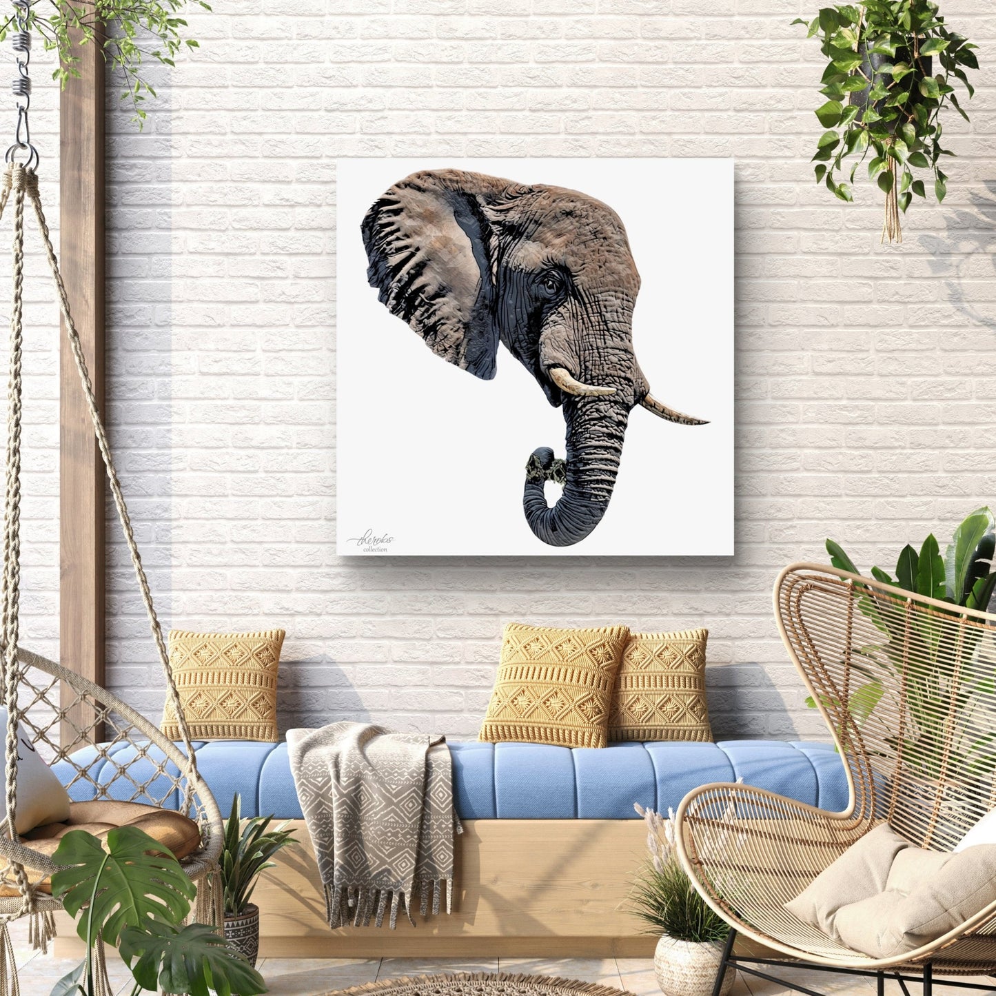Elephant Satin Stretched Canvas Print II - HD Printing
