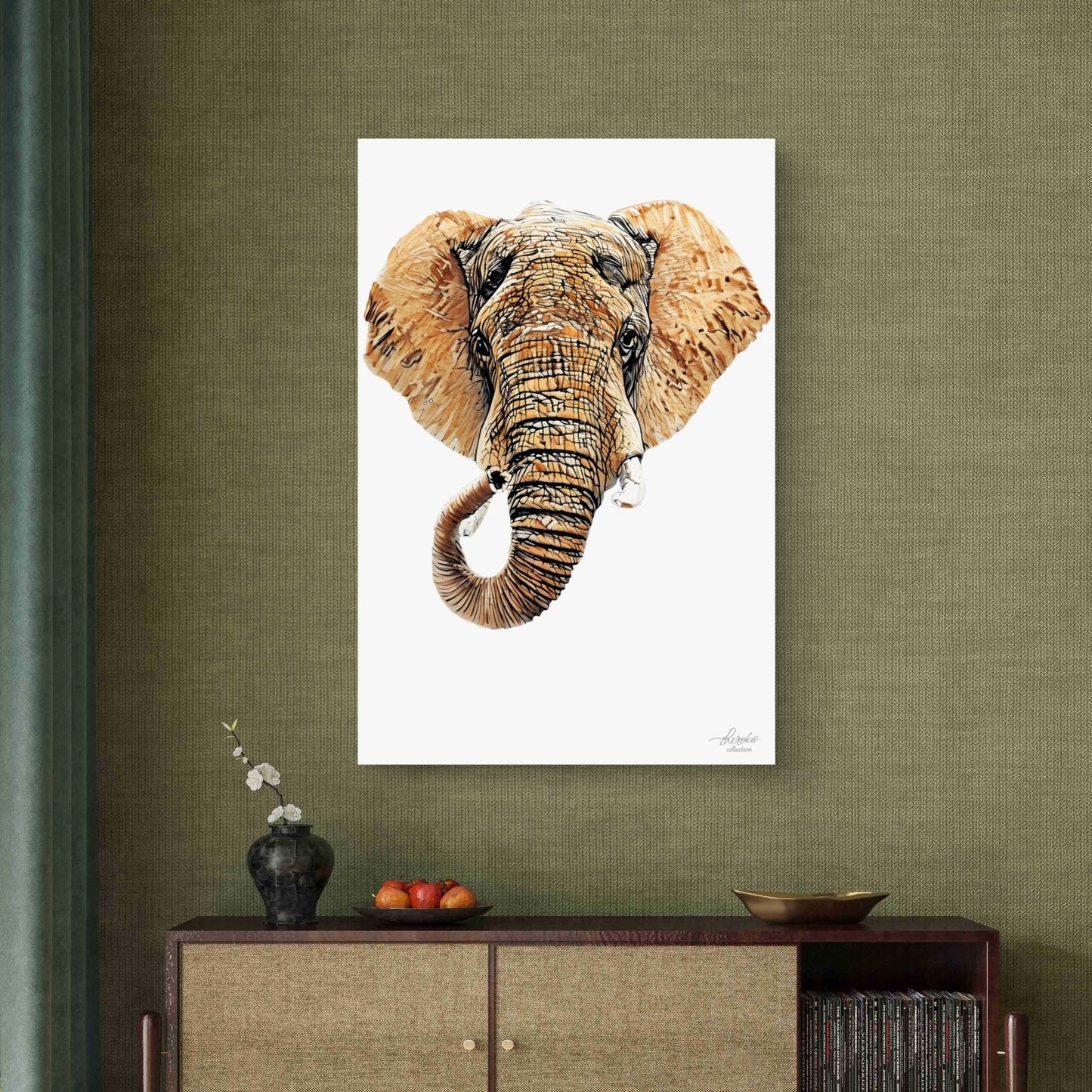 Elephant Satin Stretched Canvas Print III - HD Printing