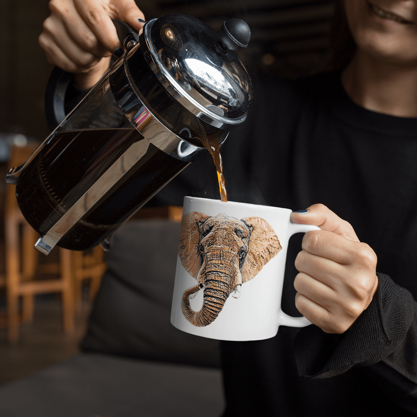 Elephant White Ceramic 11oz Mug III - HD Printing