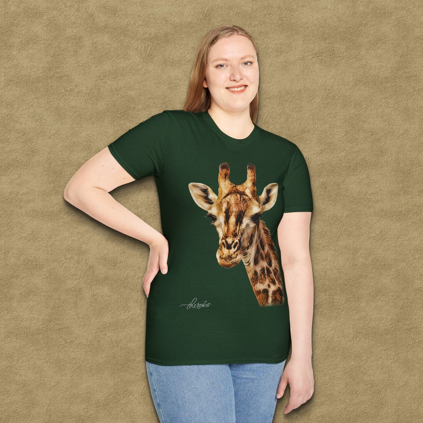 Giraffe Unisex Cotton T-Shirt - HD Printing