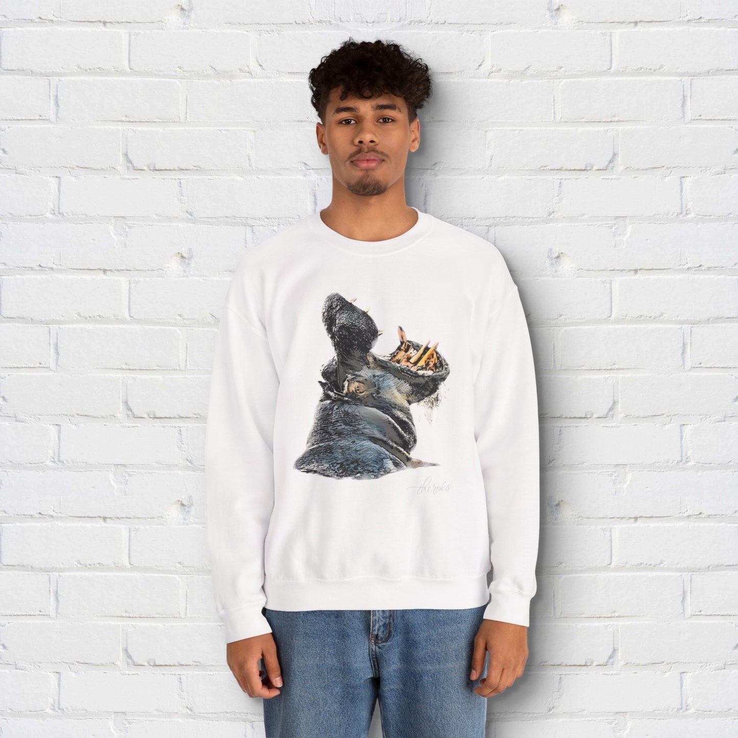 Hippo Heavy Unisex Sweatshirt - HD Printing