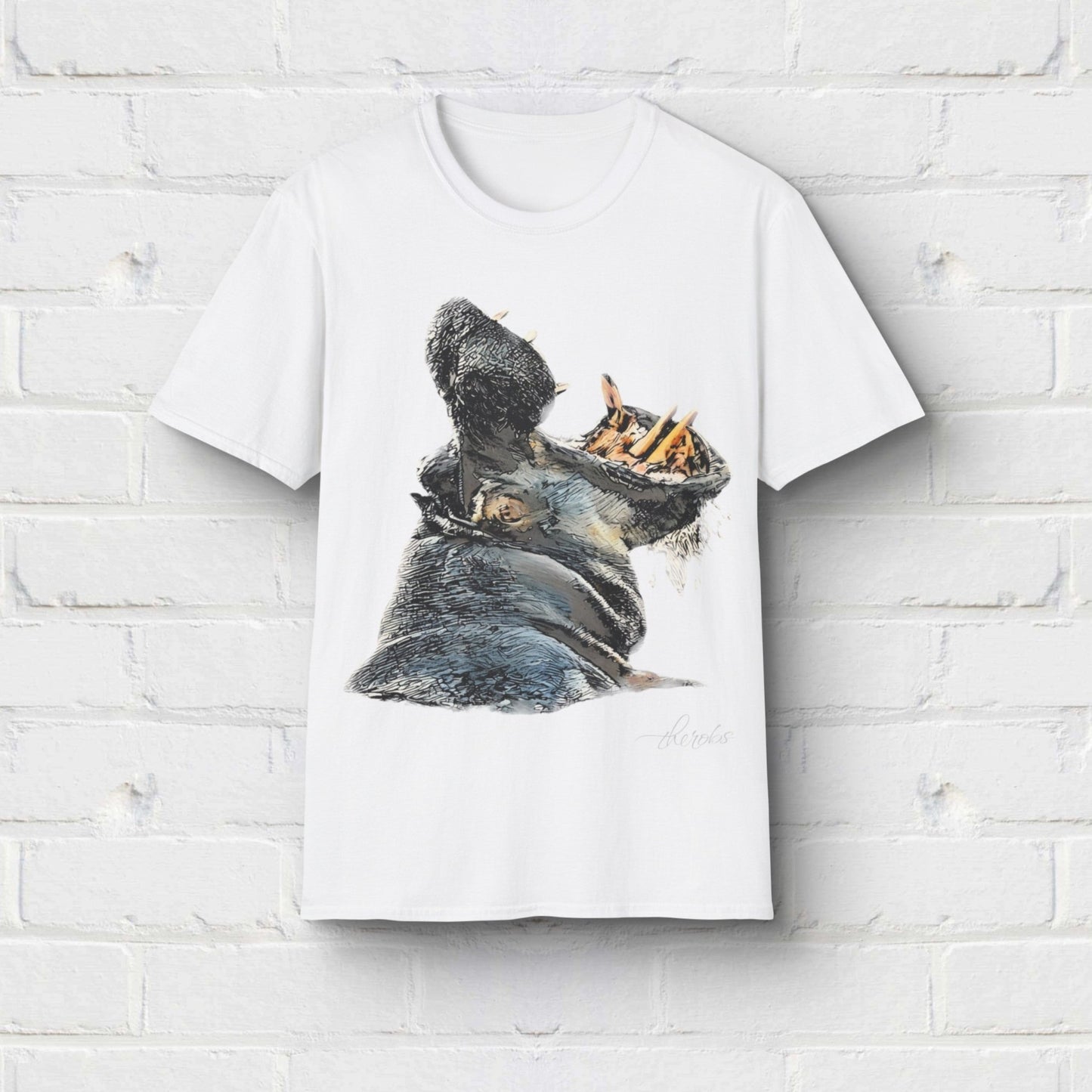 Hippo Unisex Cotton T-Shirt - HD Printing