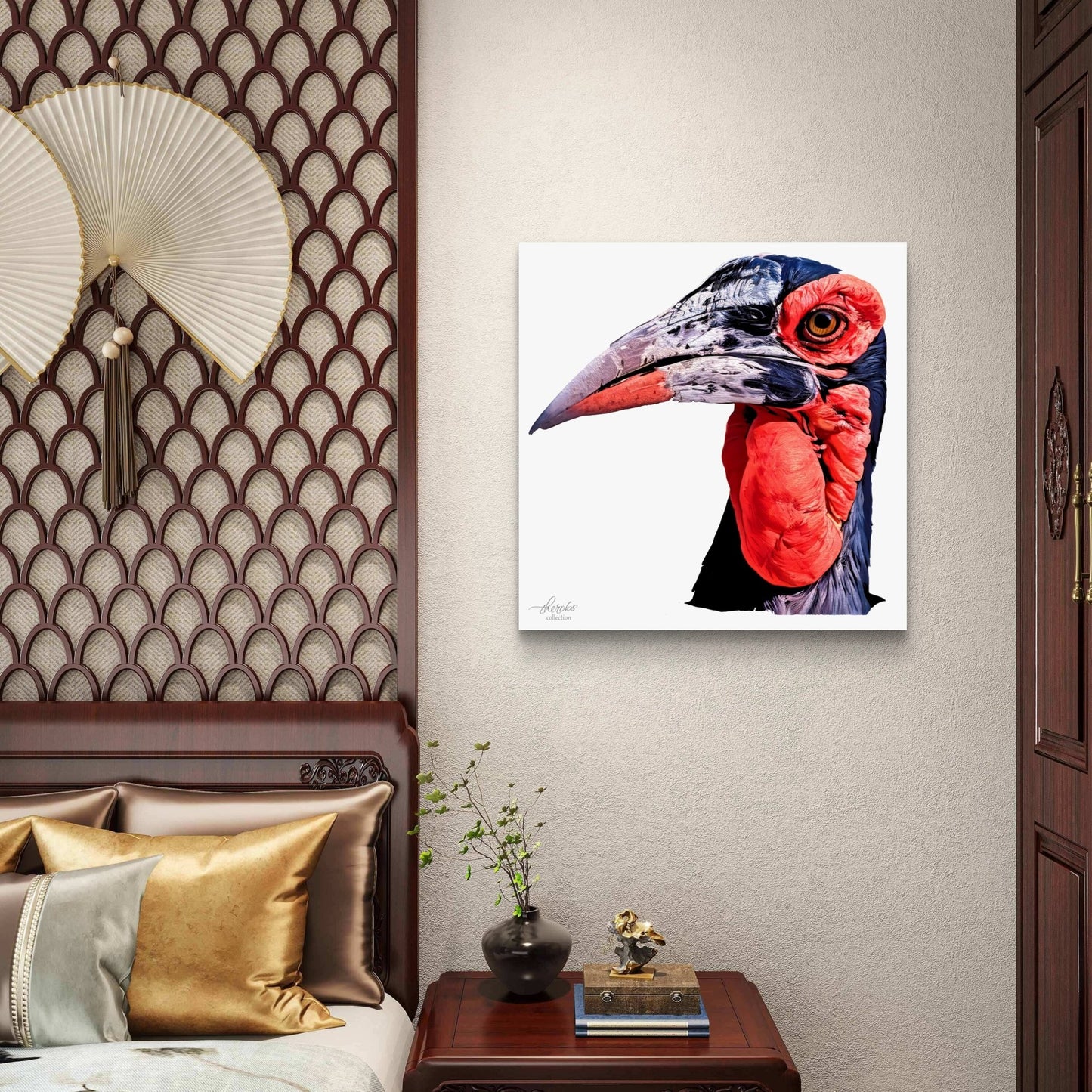 Hornbill Satin Stretched Canvas Print - HD Printing