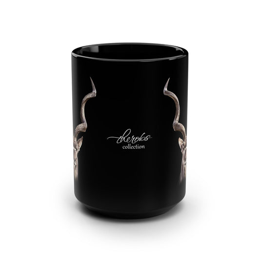 Kudu 15oz Black Ceramic Coffee Mug - HD Printing