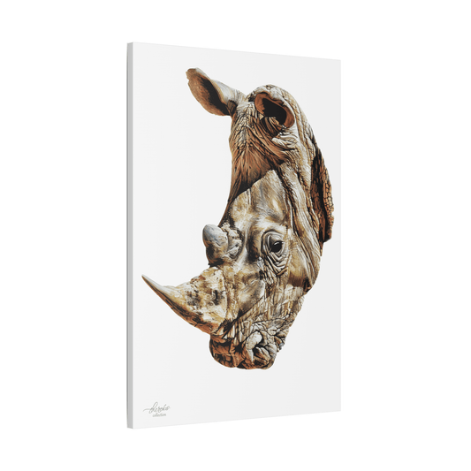 Rhino Satin Stretched Canvas Print - HD Printing