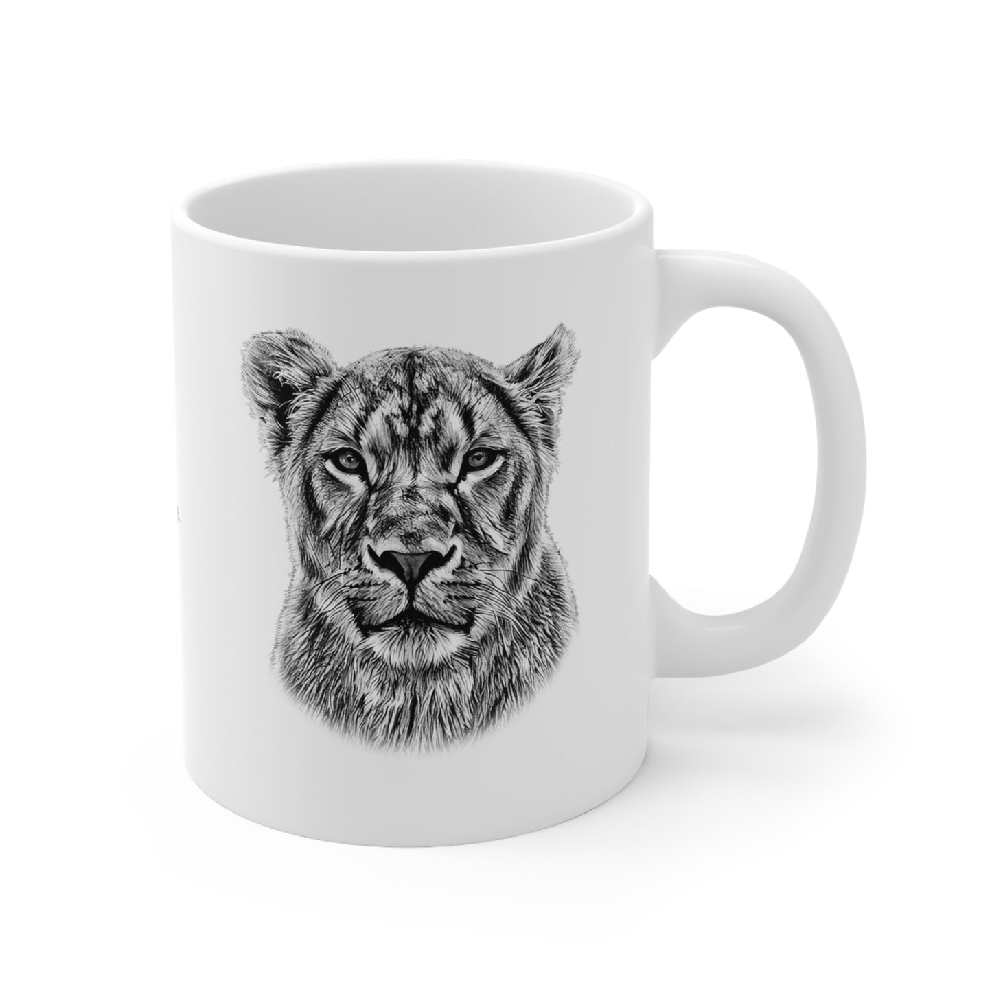 B&W Lioness Mug