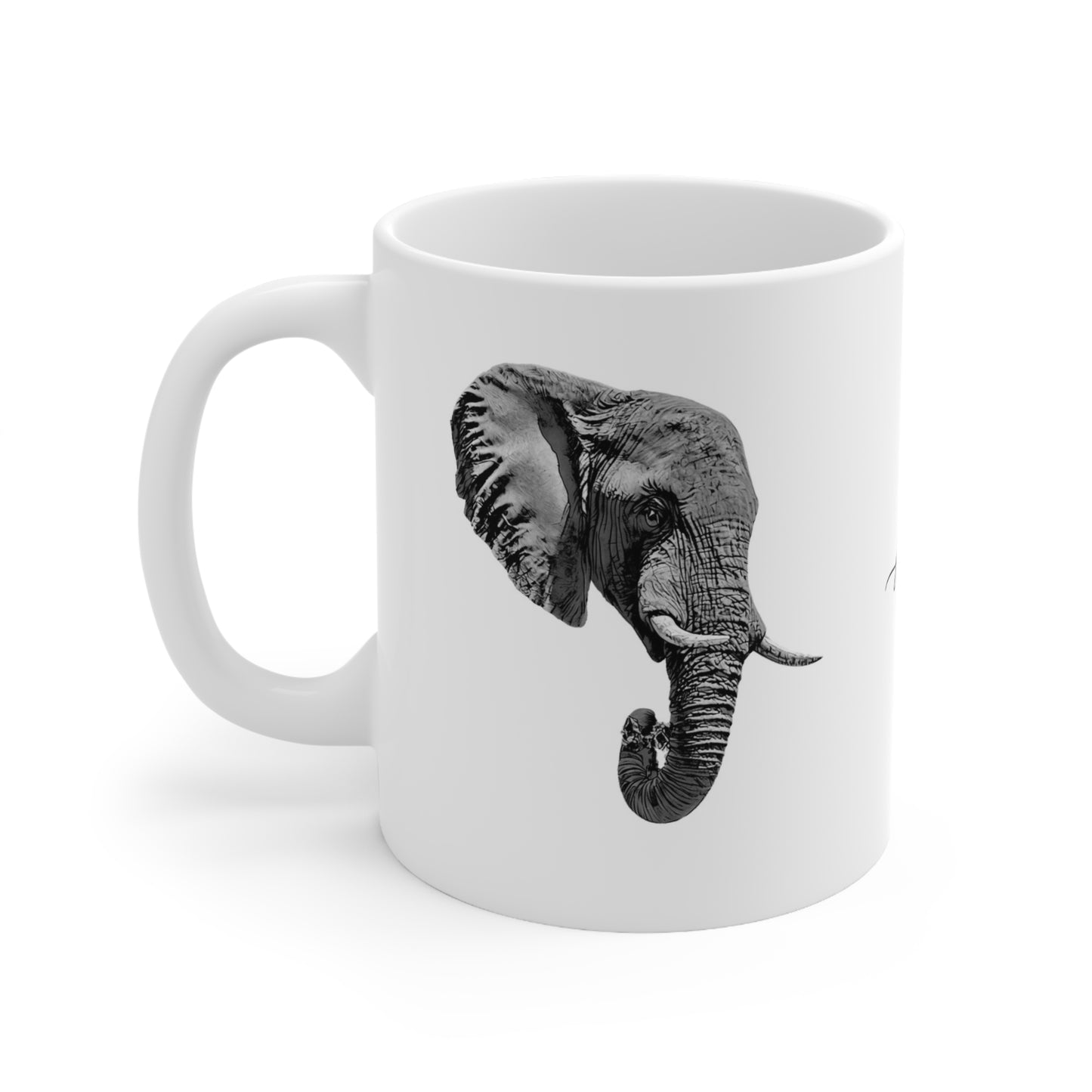 B&W Elephant Mug 2