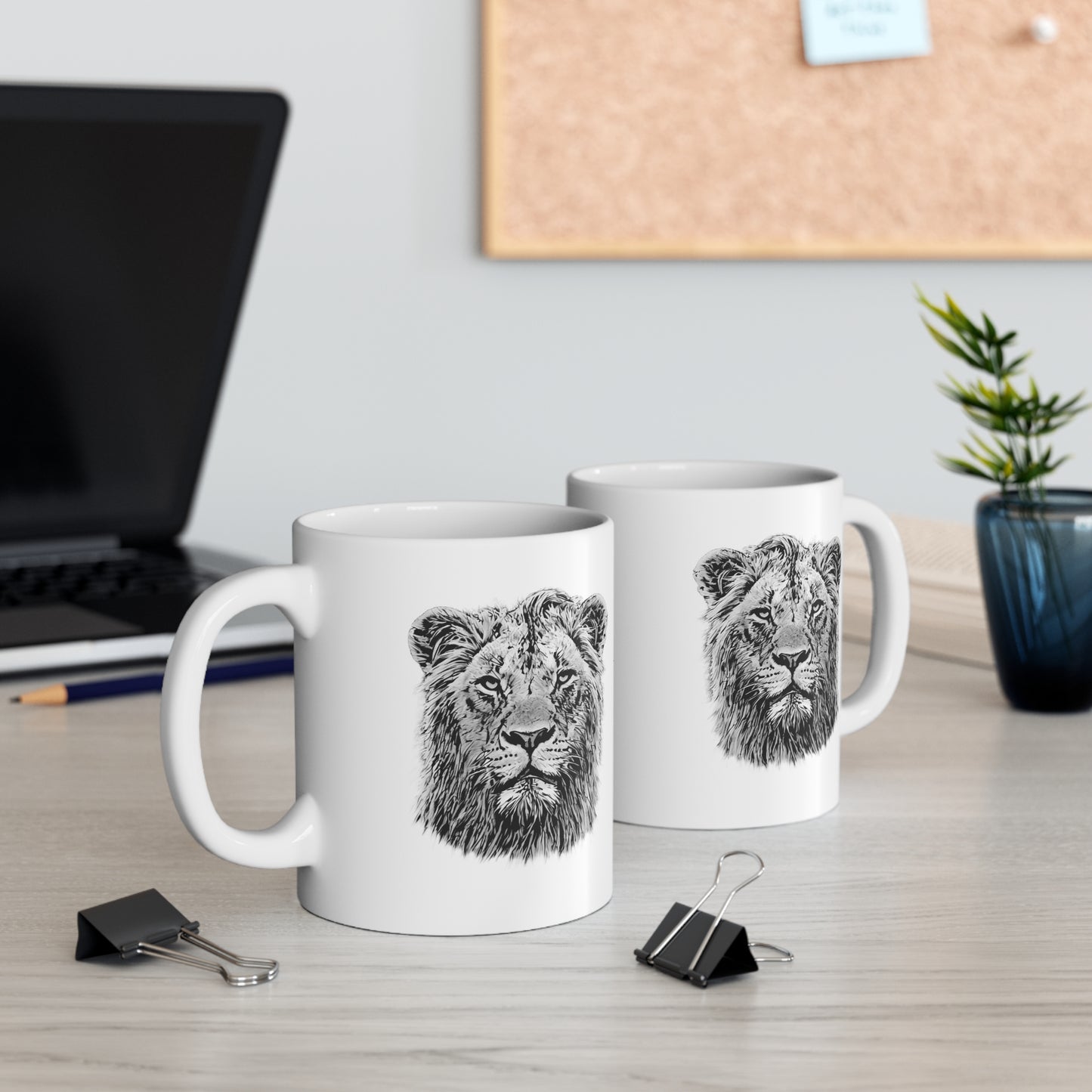 B&W Lion Mug