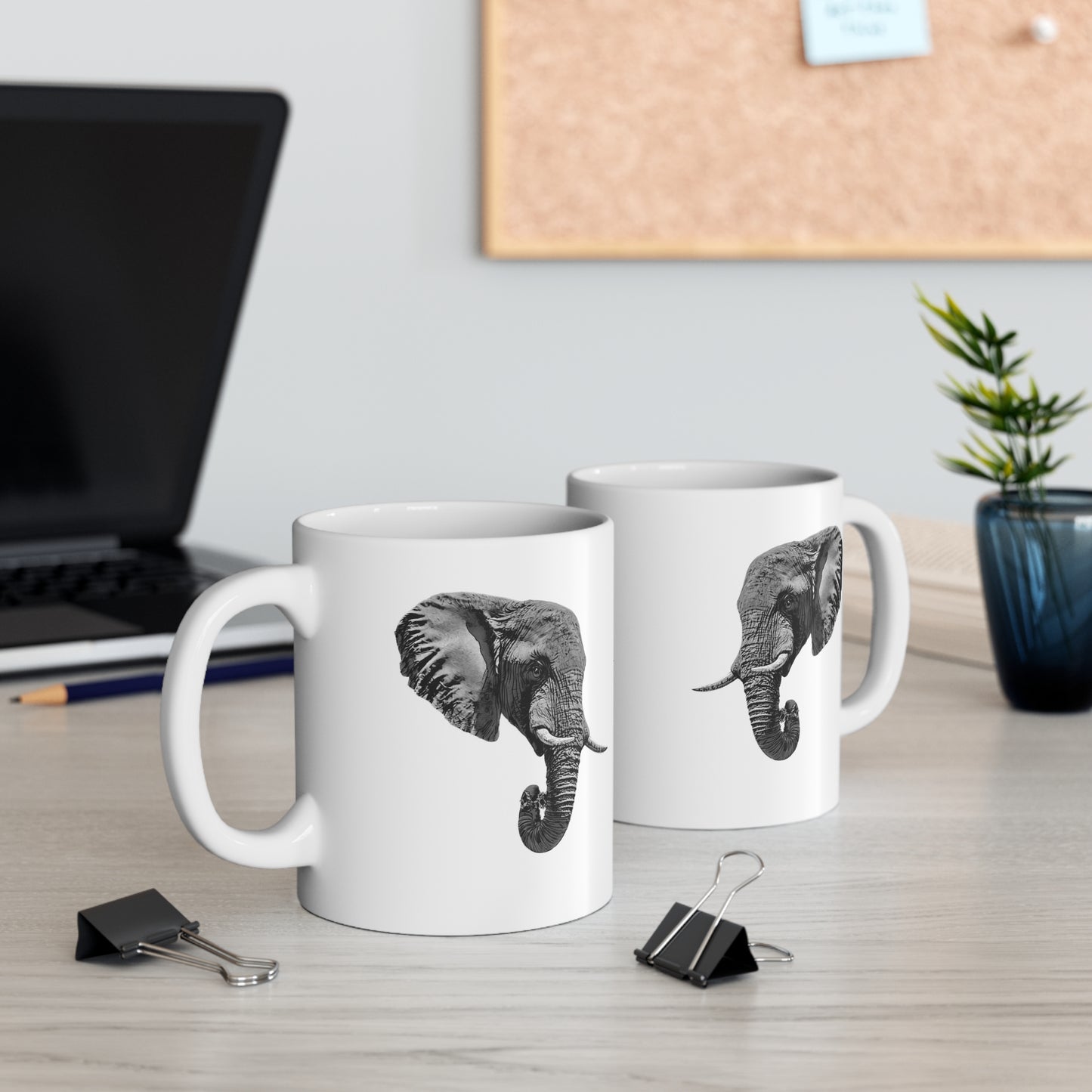 B&W Elephant Mug 2