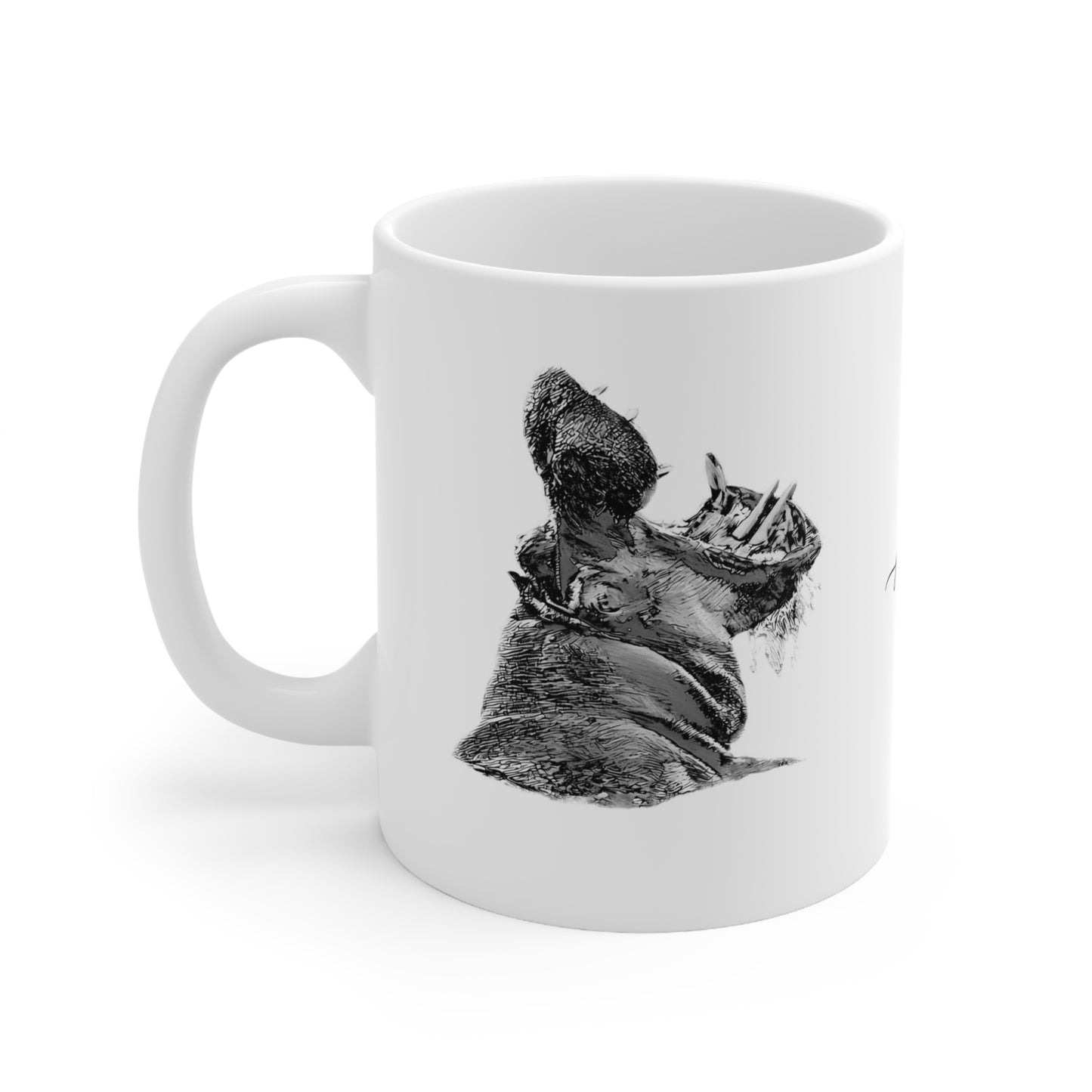 B&W Hippo Mug