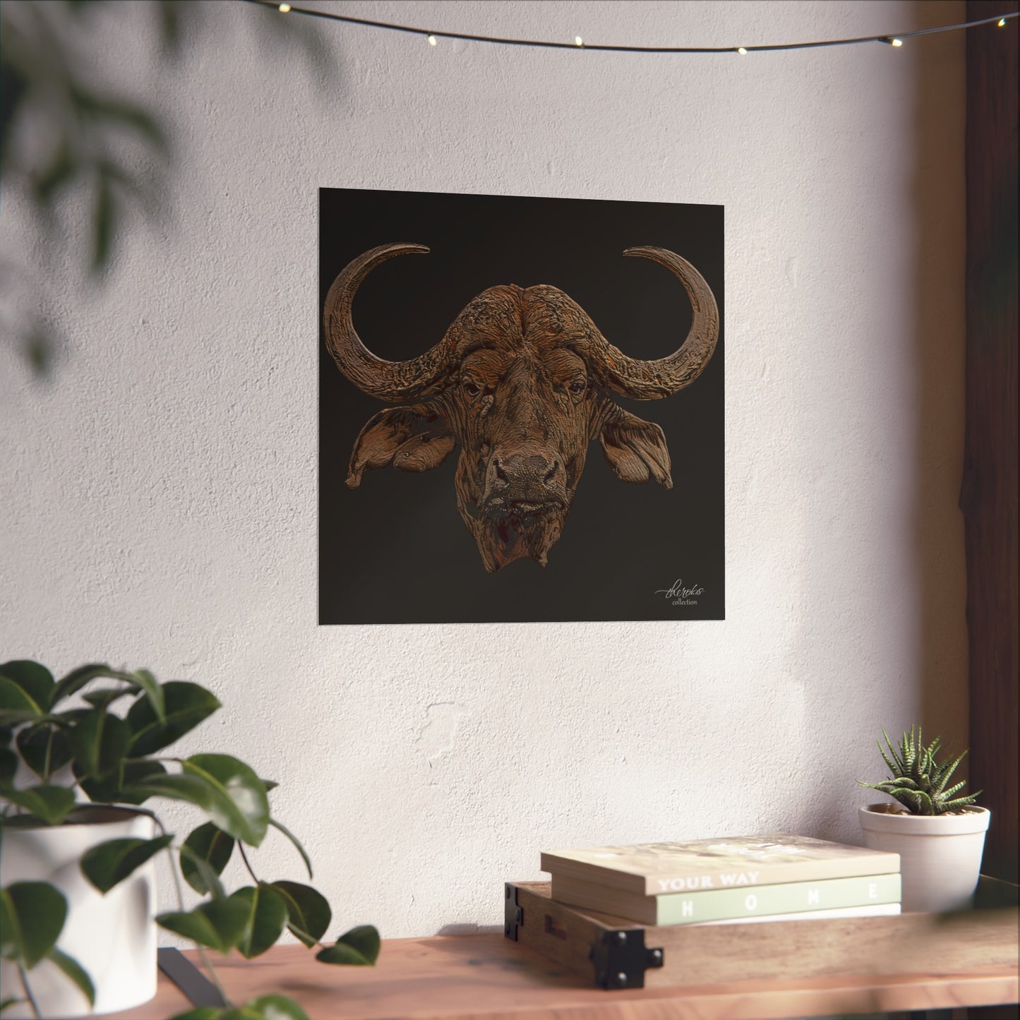 Cape Buffalo Fine Art Giclée Black Poster