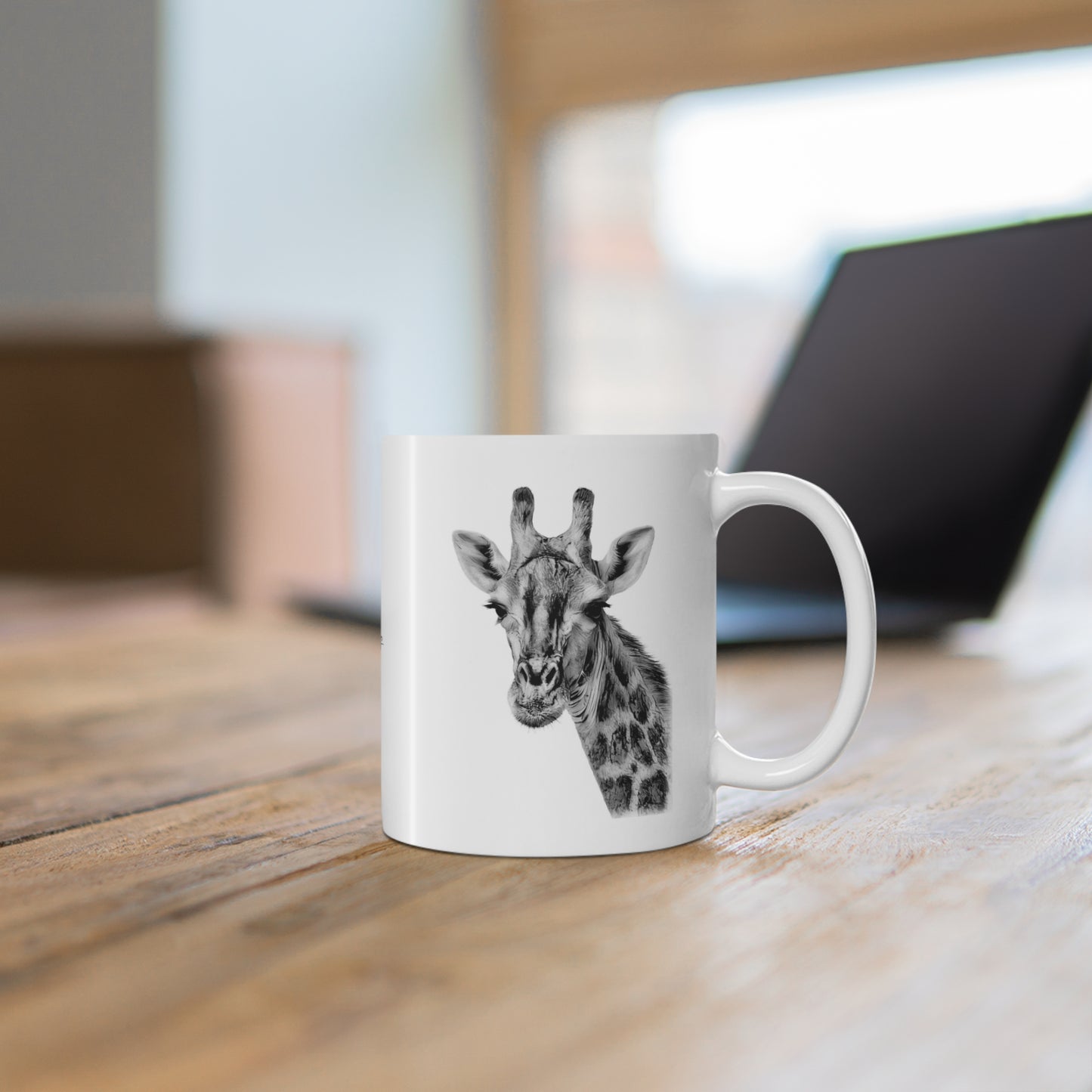 B&W Giraffe Mug