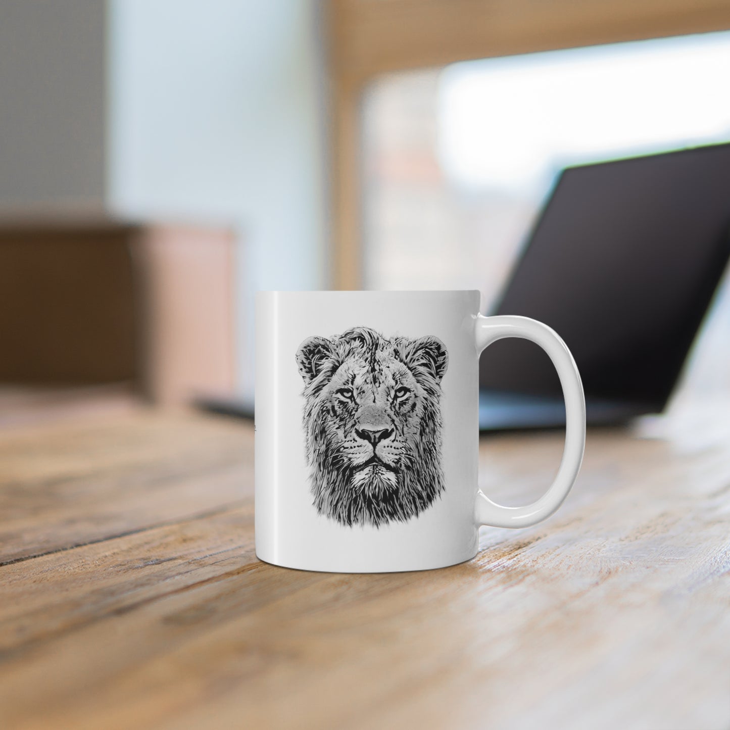 B&W Lion Mug