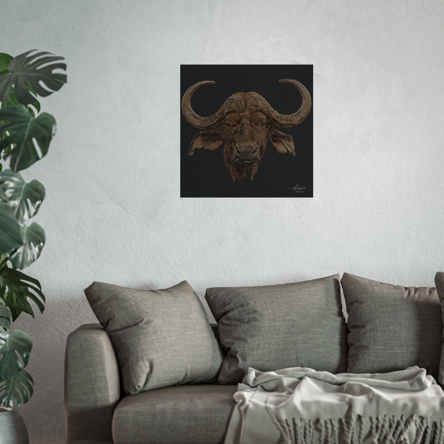 Cape Buffalo Fine Art Giclée Black Poster