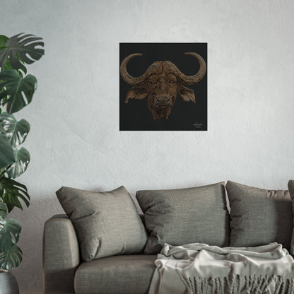 Cape Buffalo Fine Art Giclée Black Poster