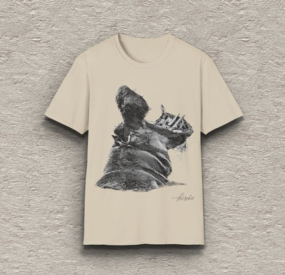 B&W Hippo Unisex Gildan T-Shirt