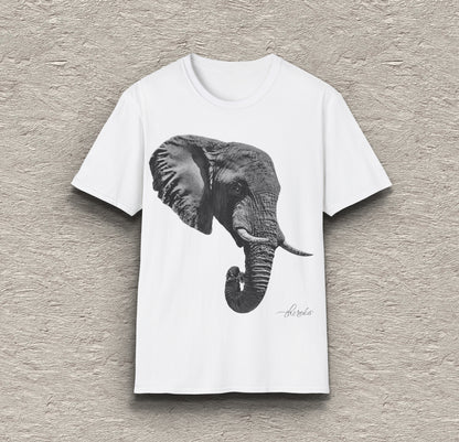 B&W Elephant Unisex Gildan T-Shirt 2
