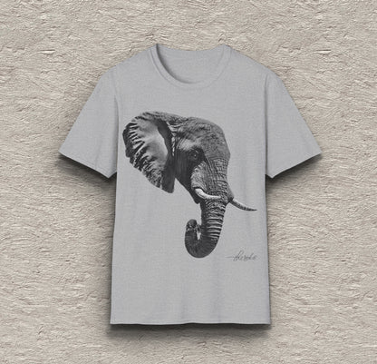 B&W Elephant Unisex Gildan T-Shirt 2
