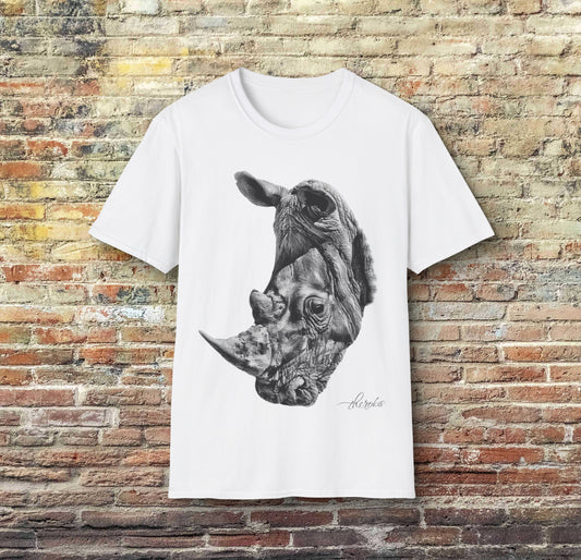 B&W Rhino Unisex Gildan T-Shirt