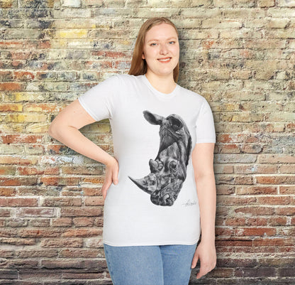 B&W Rhino Unisex Gildan T-Shirt