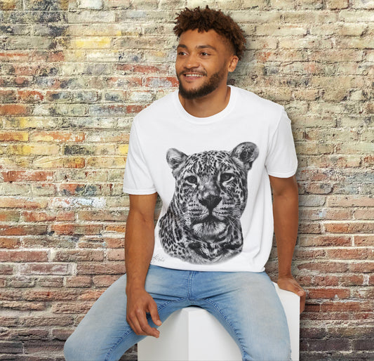 B&W Leopard Unisex Gildan T-Shirt 2