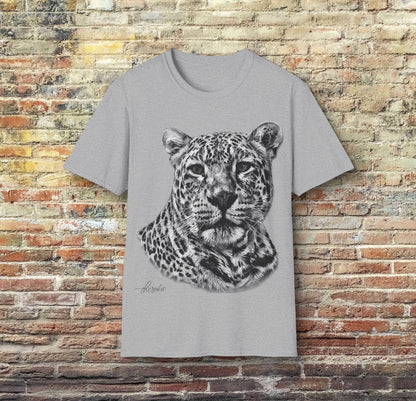 B&W Leopard Unisex Gildan T-Shirt 2