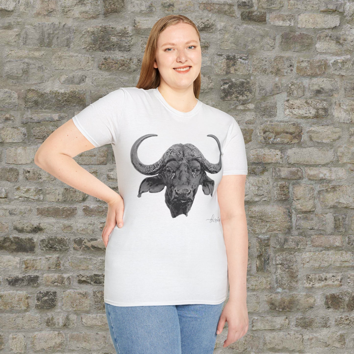 B&W Buffalo Unisex Gildan T-Shirt