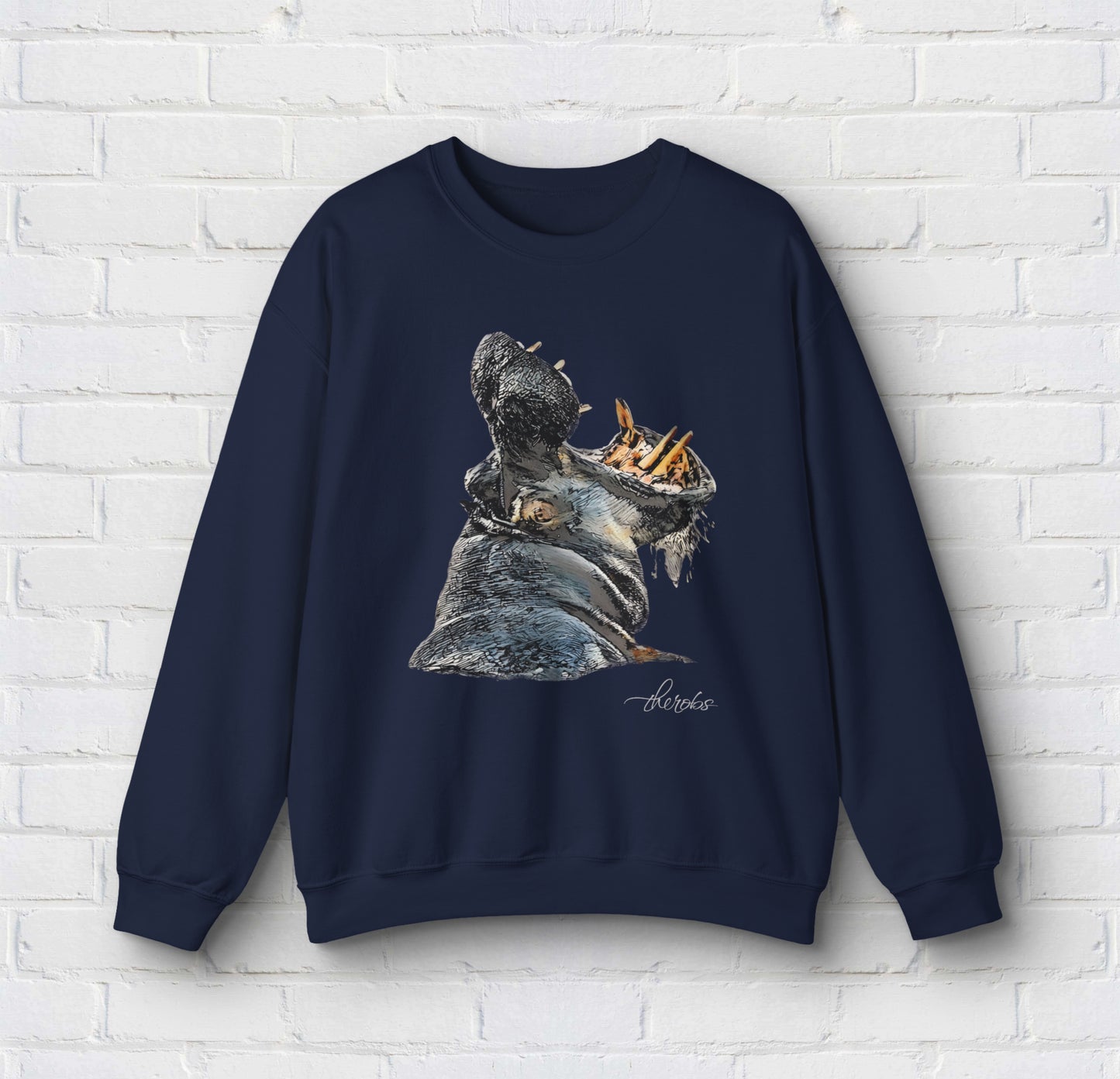 Colour Hippo Unisex Gildan Sweatshirt