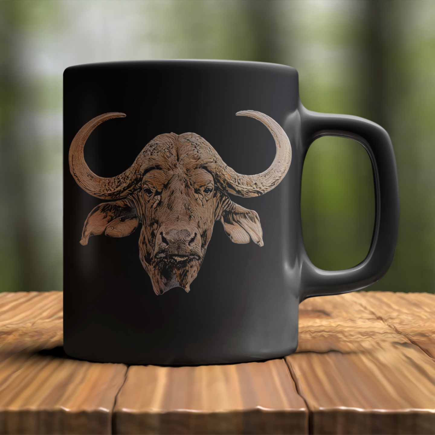 Buffalo 15oz Large Black Ceramic Mug