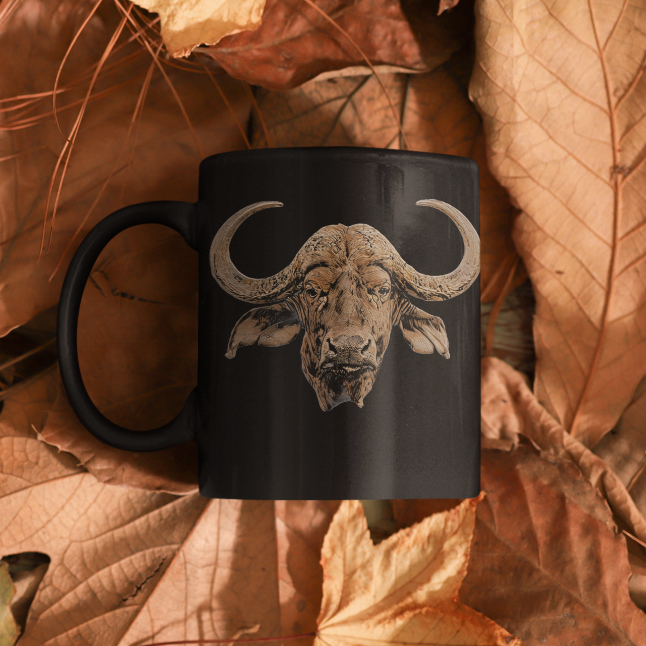 Buffalo 15oz Large Black Ceramic Mug