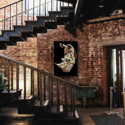 Rhino Fine Art Giclée Matte Black Poster
