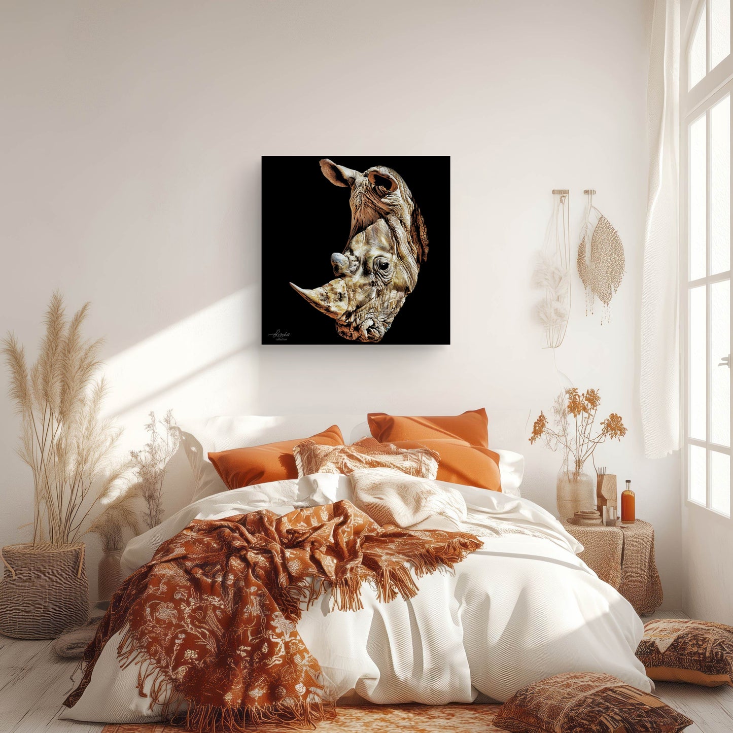 Rhino Fine Art Giclée Matte Black Poster