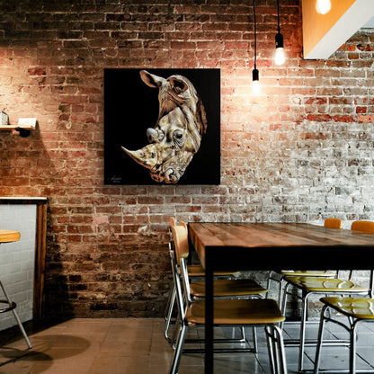 Rhino Fine Art Giclée Matte Black Poster