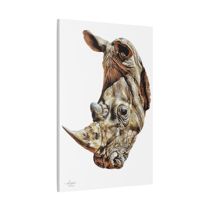 Rhino Satin Stretched Canvas Print